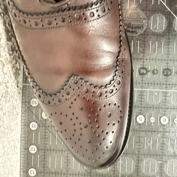 Russell & Bromley Men Size EU 42 US 8.5 Brown Leather Wingtip Oxford Dress Shoes - Picture 12 of 12